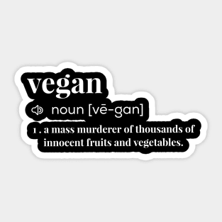 Funny vegan definition Sticker